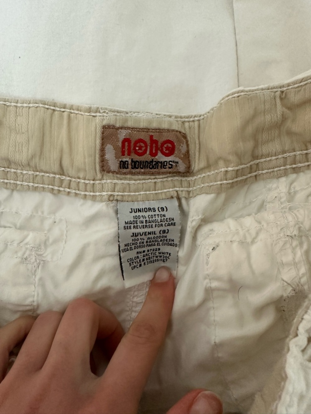 White Cargo Drawstring Pants - Picture 10 of 11